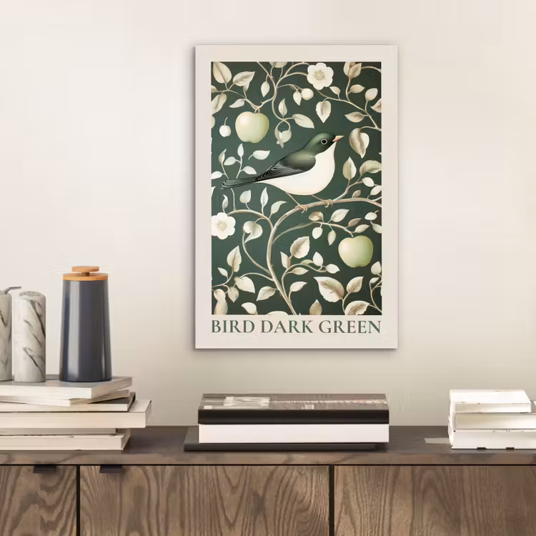 Aluminium schilderij - Groen - Vogel - Bloemen — 2