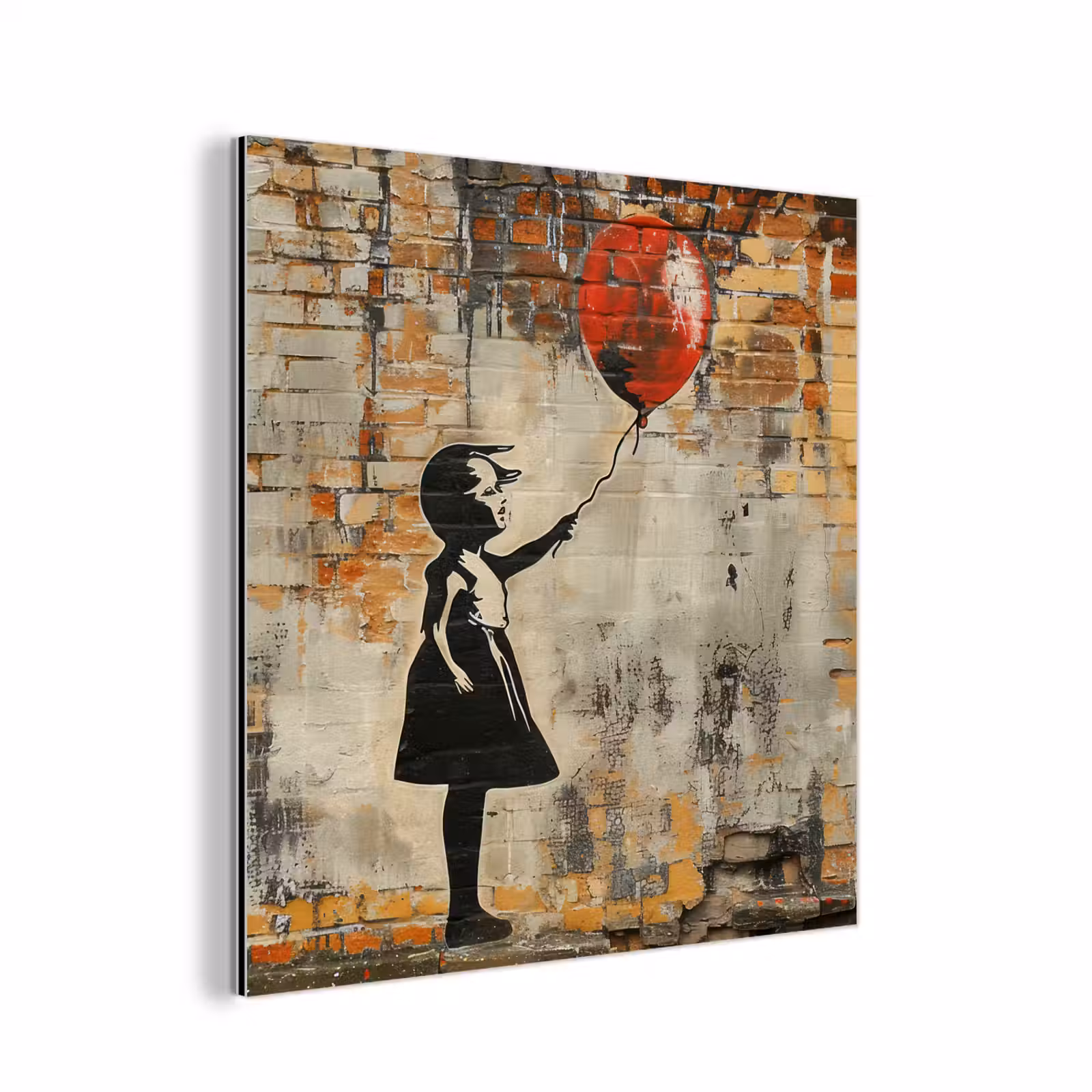 Aluminium schilderij - Graffiti - Banksy - Meisje - Street art — 1