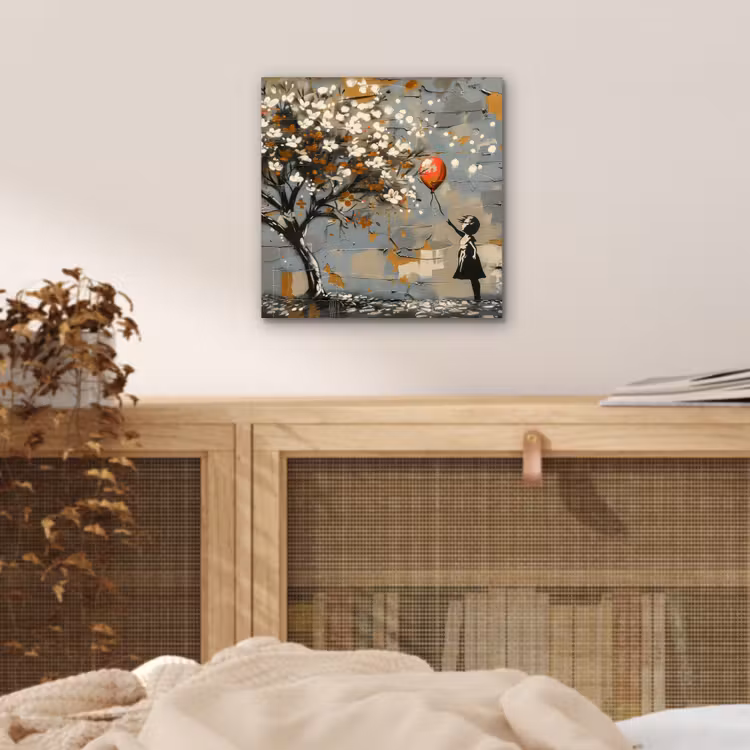 Aluminium schilderij - Boom - Graffiti - Banksy Style - Balloon Girl — 4