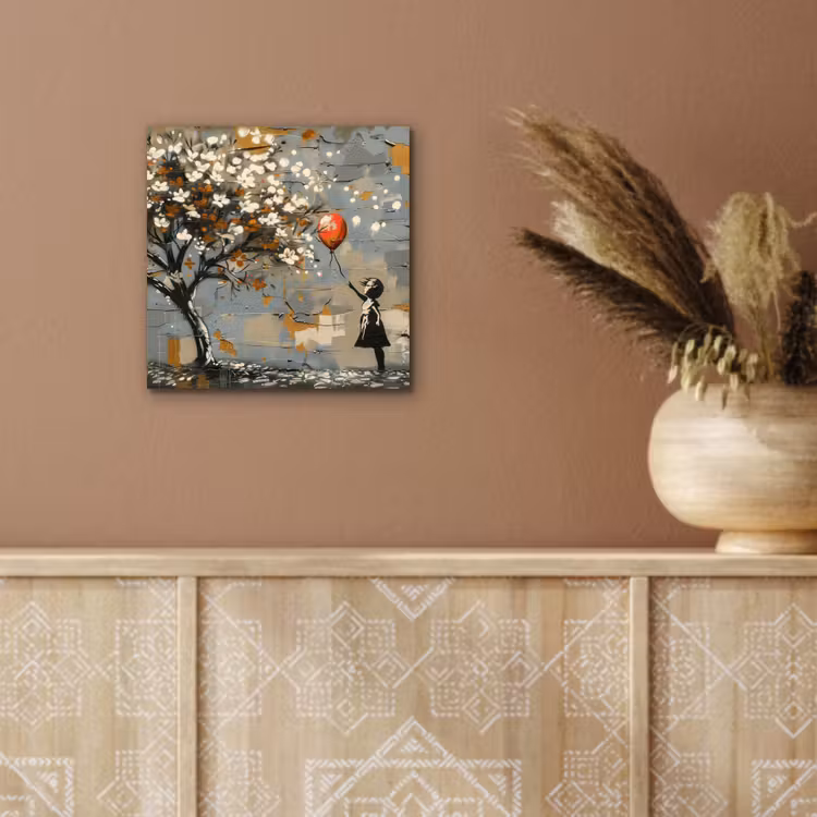 Aluminium schilderij - Boom - Graffiti - Banksy Style - Balloon Girl — 5