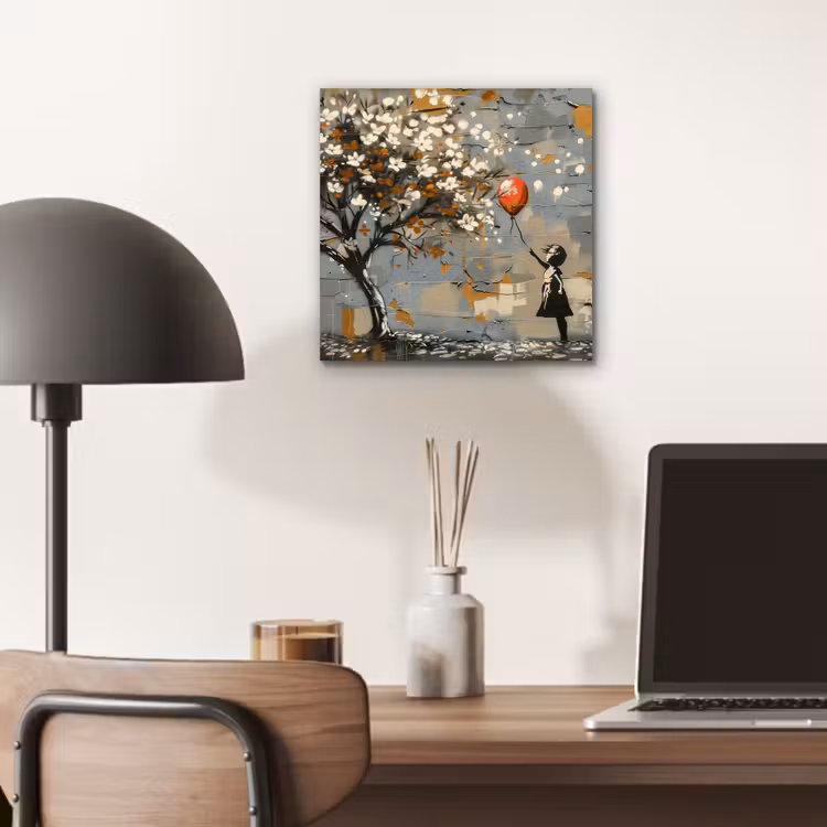 Aluminium schilderij - Boom - Graffiti - Banksy Style - Balloon Girl — 6