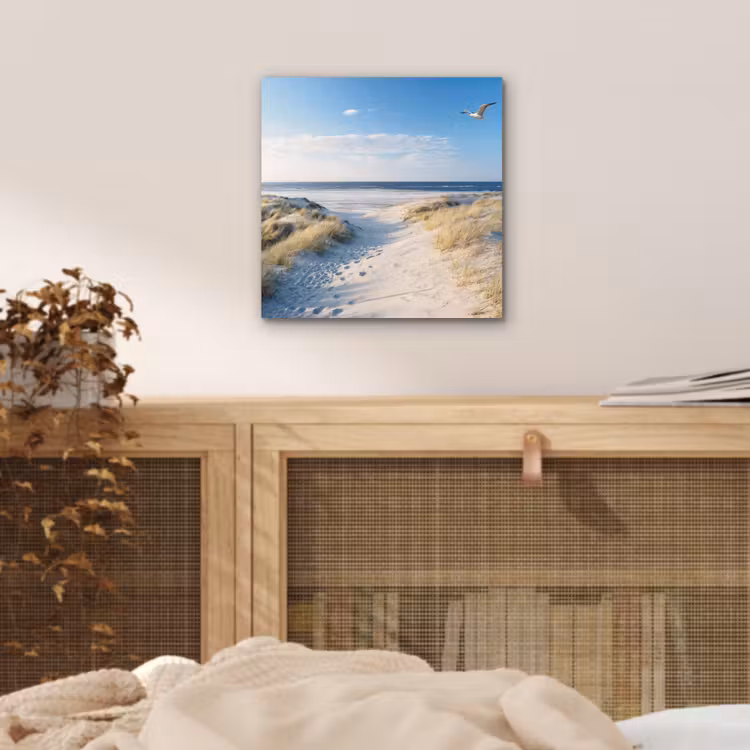 Aluminium schilderij - Duin - Meeuw - Strand - Zee - Zon — 4