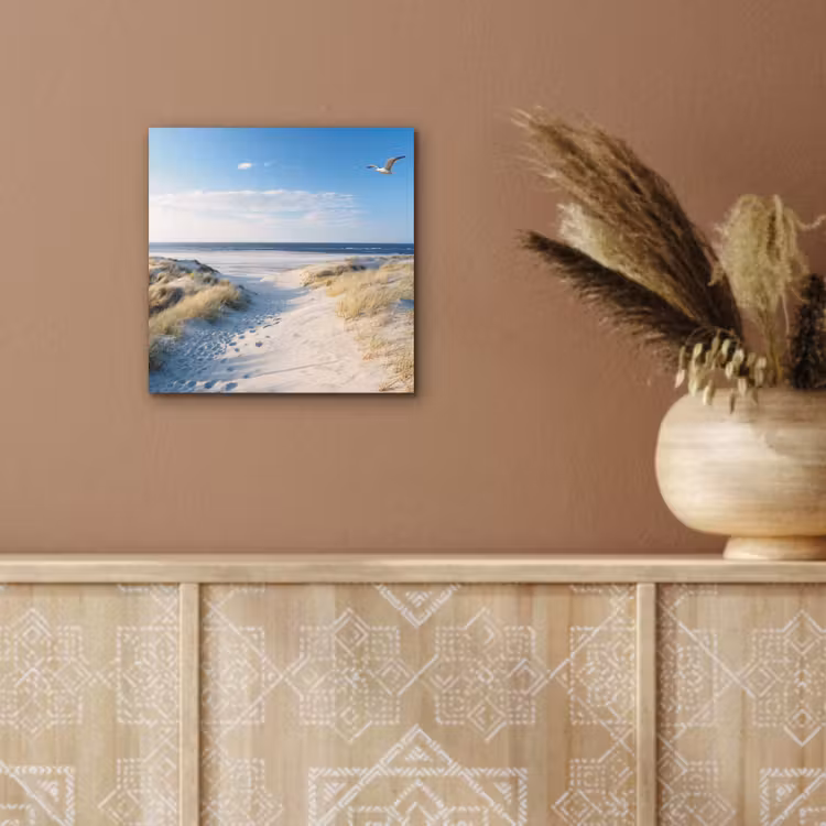 Aluminium schilderij - Duin - Meeuw - Strand - Zee - Zon — 5