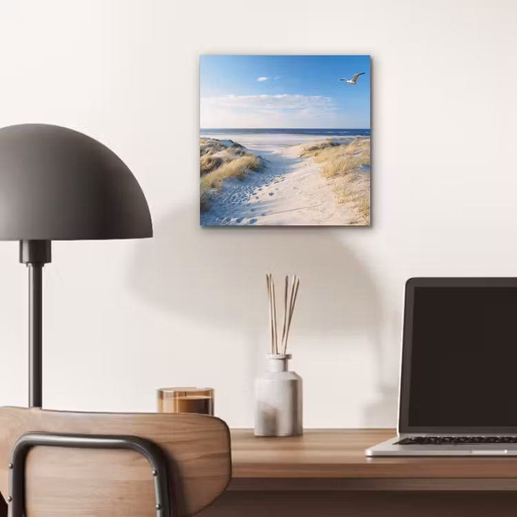 Aluminium schilderij - Duin - Meeuw - Strand - Zee - Zon — 6