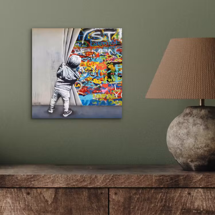 Aluminium schilderij - Graffiti - Illusie - Jongen - Street art — 3