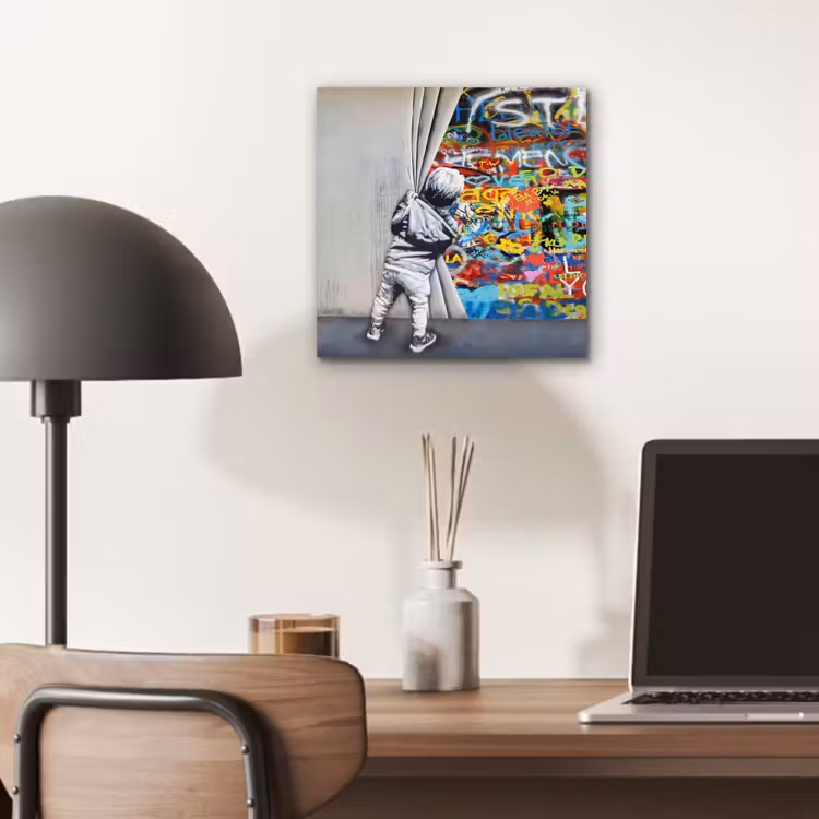 Aluminium schilderij - Graffiti - Illusie - Jongen - Street art — 6