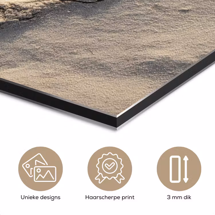Aluminium schilderij - Hartvorm - Getekend - Beige - Zand — 7