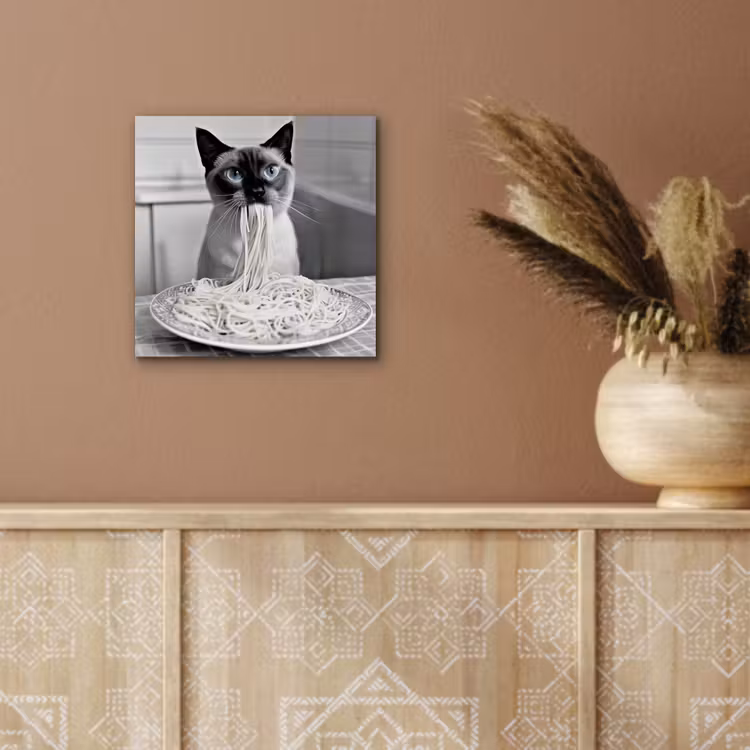 Aluminium schilderij - Kat - Siamees - Zwart Wit - Schattig - Dieren — 5