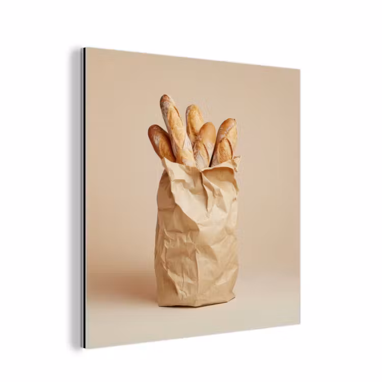 Aluminium schilderij - Baguette - Brood - Stokbrood - Beige — 1