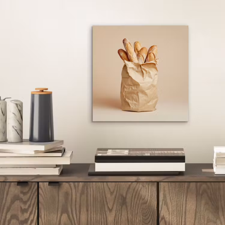 Aluminium schilderij - Baguette - Brood - Stokbrood - Beige — 2