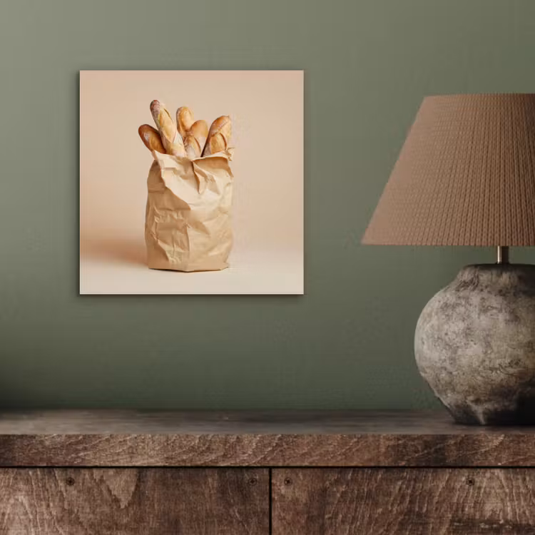 Aluminium schilderij - Baguette - Brood - Stokbrood - Beige — 3