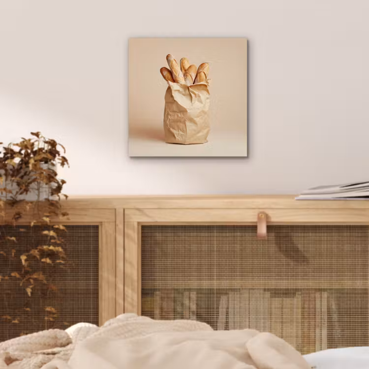 Aluminium schilderij - Baguette - Brood - Stokbrood - Beige — 4
