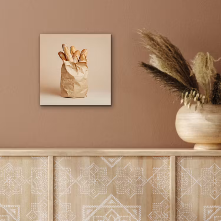 Aluminium schilderij - Baguette - Brood - Stokbrood - Beige — 5