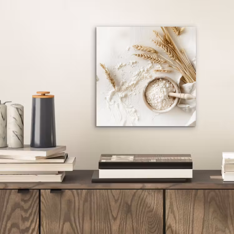 Aluminium schilderij - Bloem - Hout - Tarwe — 2