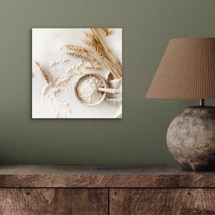 Aluminium schilderij - Bloem - Hout - Tarwe — 3
