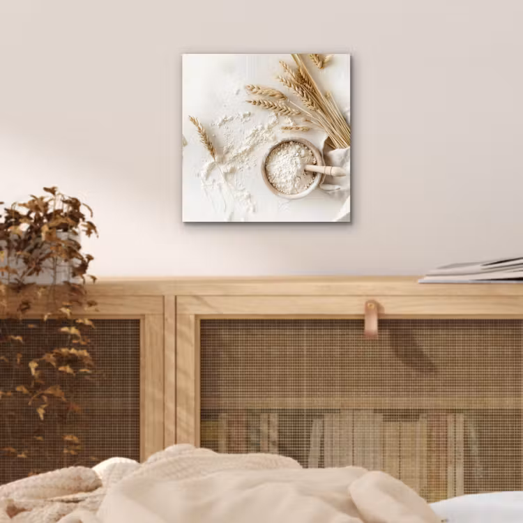Aluminium schilderij - Bloem - Hout - Tarwe — 4