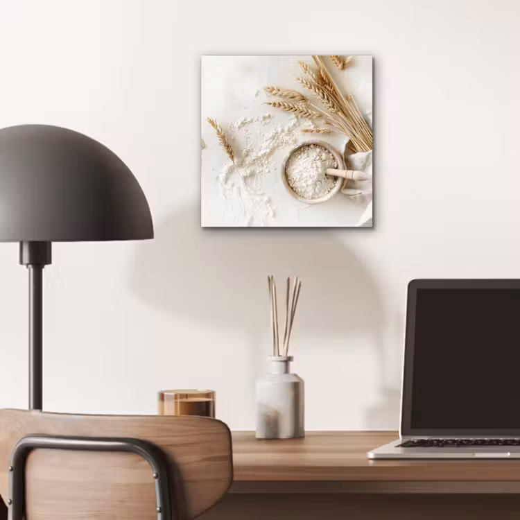 Aluminium schilderij - Bloem - Hout - Tarwe — 6
