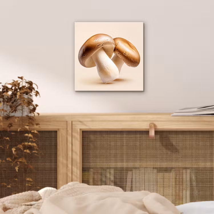 Aluminium schilderij - Champignons - Zacht - Beige — 4