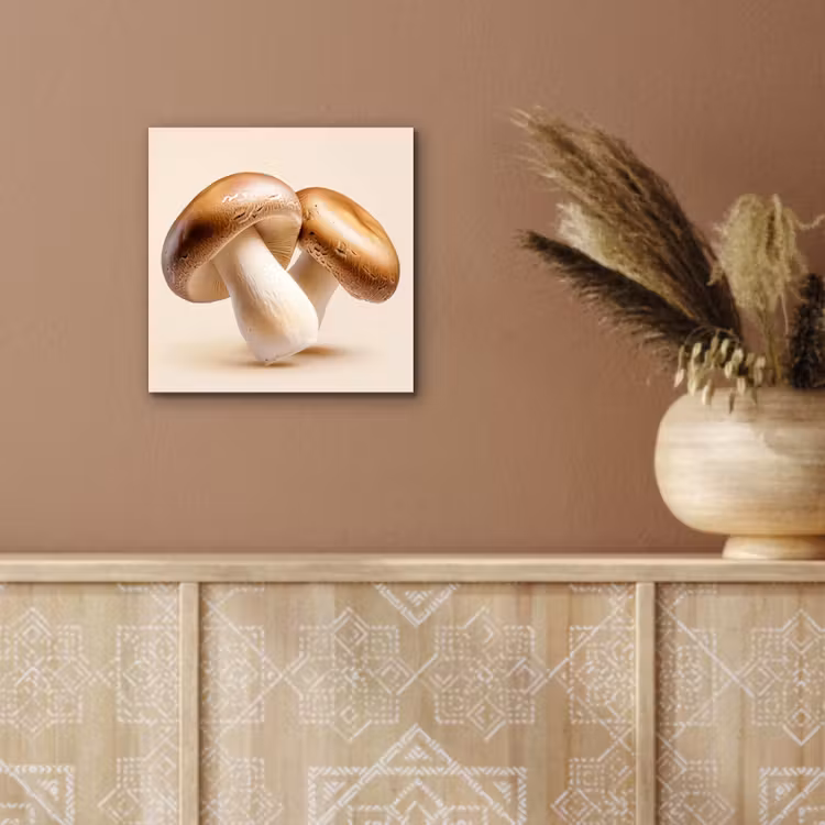Aluminium schilderij - Champignons - Zacht - Beige — 5
