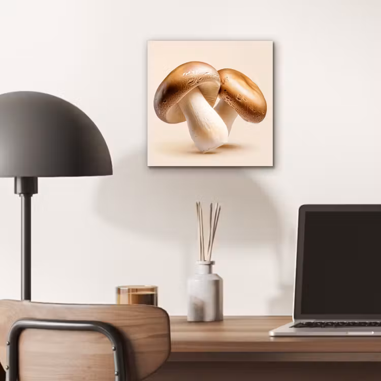 Aluminium schilderij - Champignons - Zacht - Beige — 6
