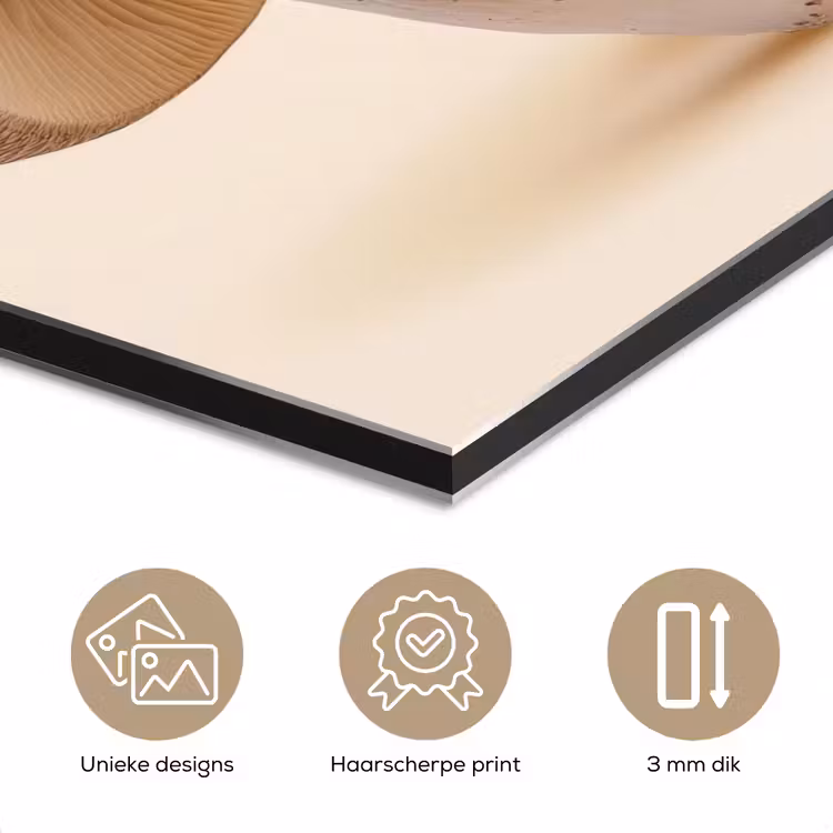 Aluminium schilderij - Champignons - Zacht - Beige — 7