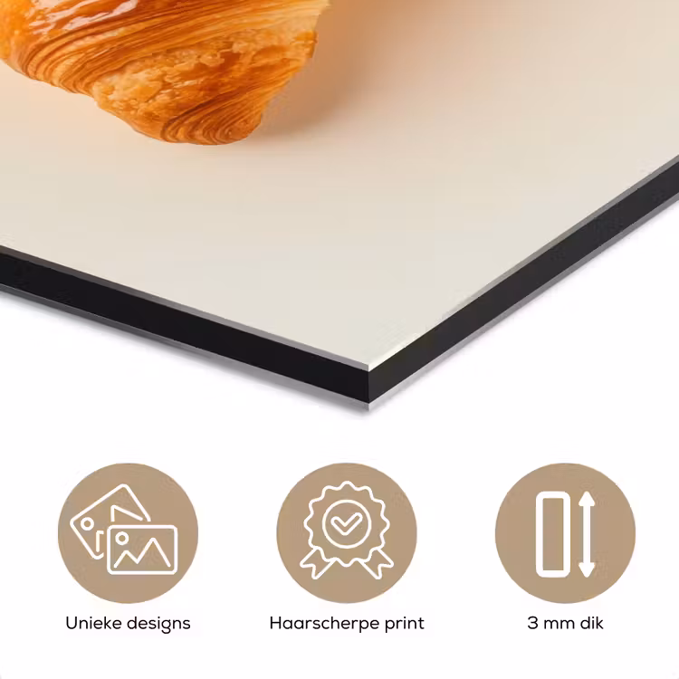 Aluminium schilderij - Croissant - Brood - Beige — 7