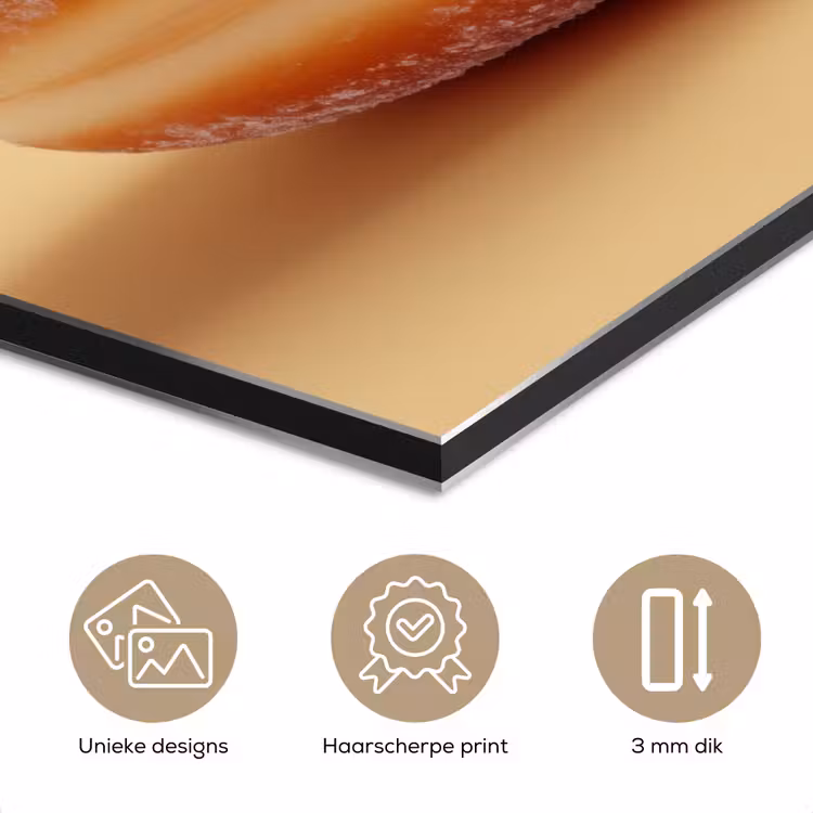 Aluminium schilderij - Donut - Romig - Poedersuiker - Beige — 7