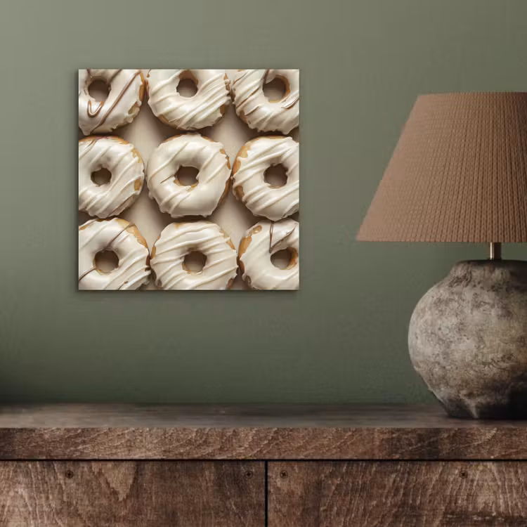 Aluminium schilderij - Donuts - Chocolade - Wit - Beige — 3