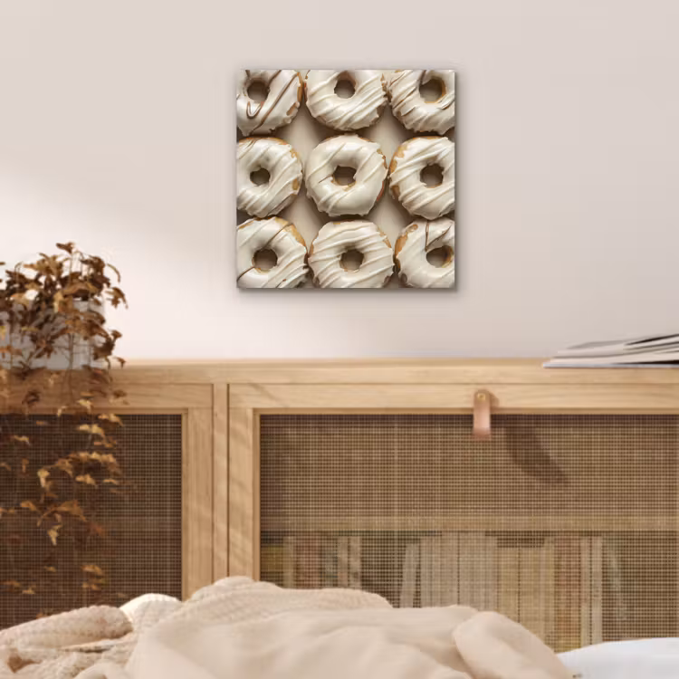 Aluminium schilderij - Donuts - Chocolade - Wit - Beige — 4