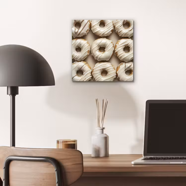 Aluminium schilderij - Donuts - Chocolade - Wit - Beige — 6