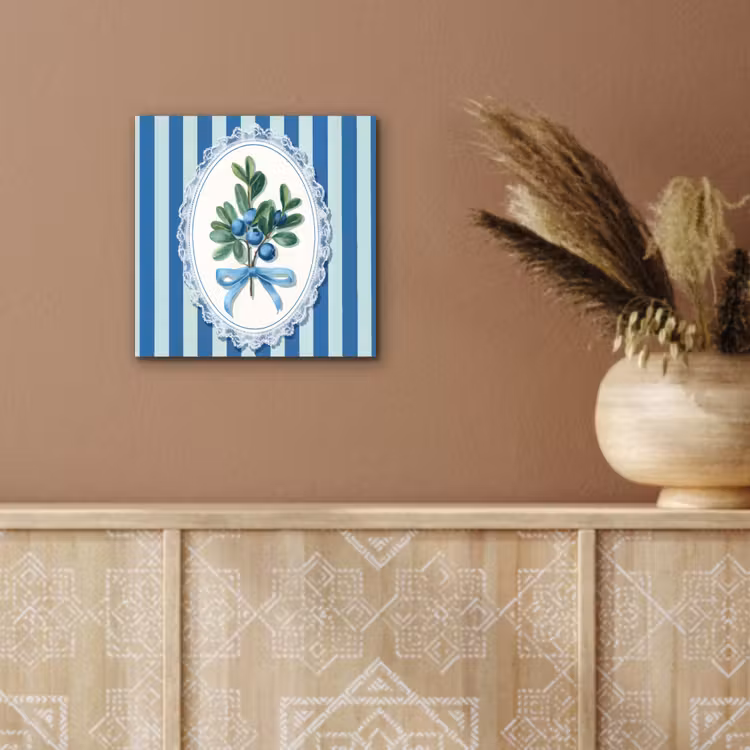 Aluminium schilderij - Illustratie - Bessen - Blauw - Strepen — 5