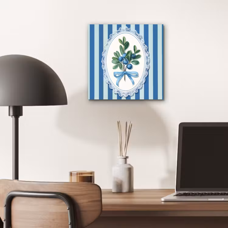 Aluminium schilderij - Illustratie - Bessen - Blauw - Strepen — 6