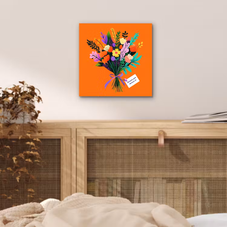 Aluminium schilderij - Kaartje - Boeket - Bloemen — 4