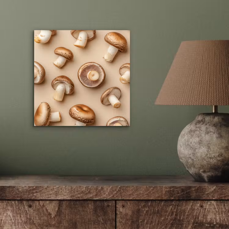 Aluminium schilderij - Kastanje Champignons - Beige — 3