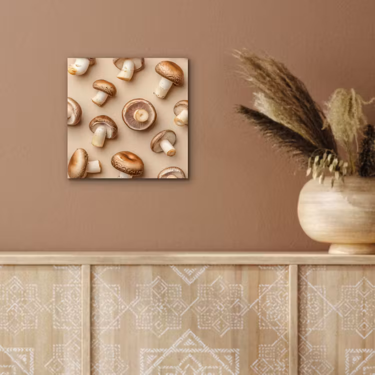 Aluminium schilderij - Kastanje Champignons - Beige — 5