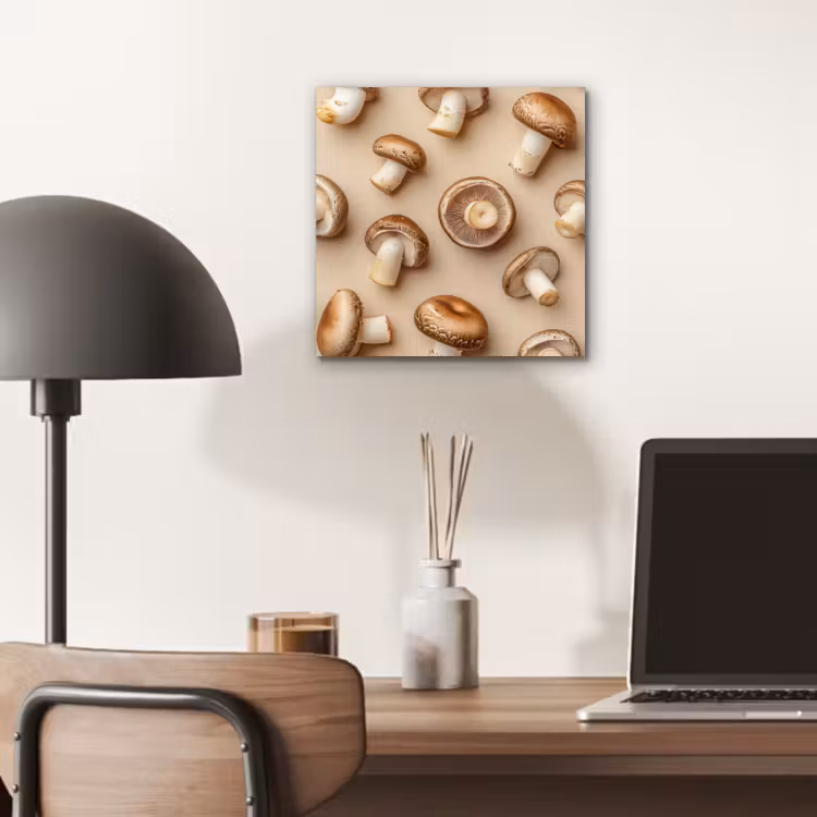 Aluminium schilderij - Kastanje Champignons - Beige — 6