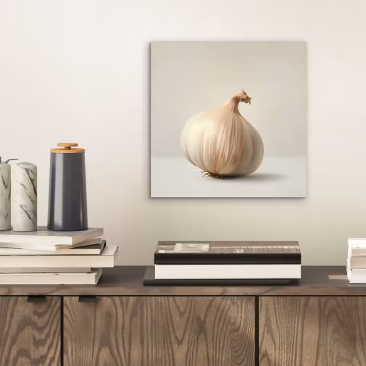 Aluminium schilderij - Knoflook - Natuurlijk - Beige — 2