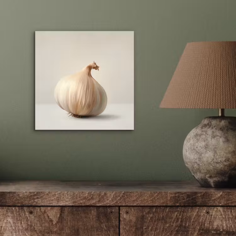 Aluminium schilderij - Knoflook - Natuurlijk - Beige — 3