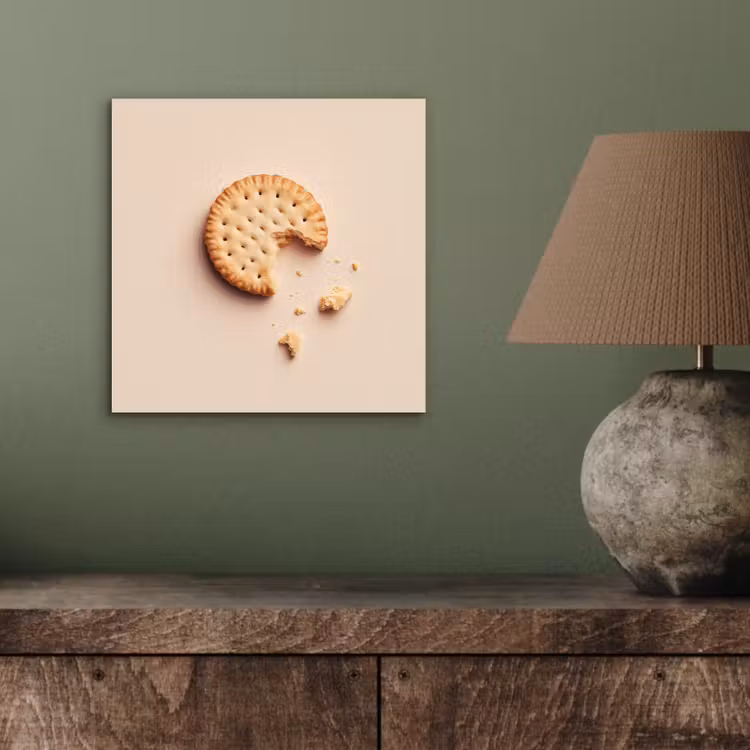 Aluminium schilderij - Koekje - Kruimels - beige — 3