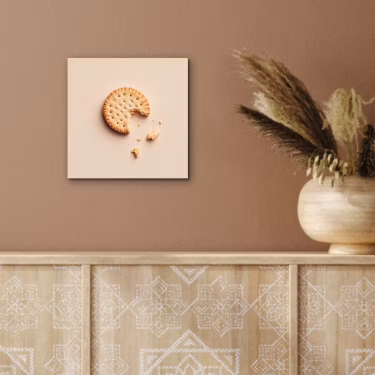 Aluminium schilderij - Koekje - Kruimels - beige — 5