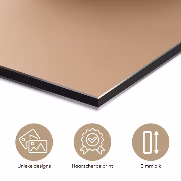 Aluminium schilderij - Koffie - Melkschuim - Lach - Beige — 7