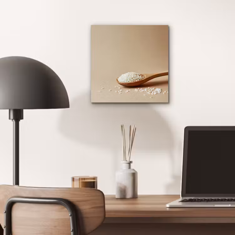 Aluminium schilderij - Lepel - Rijst - Hout - Beige — 6