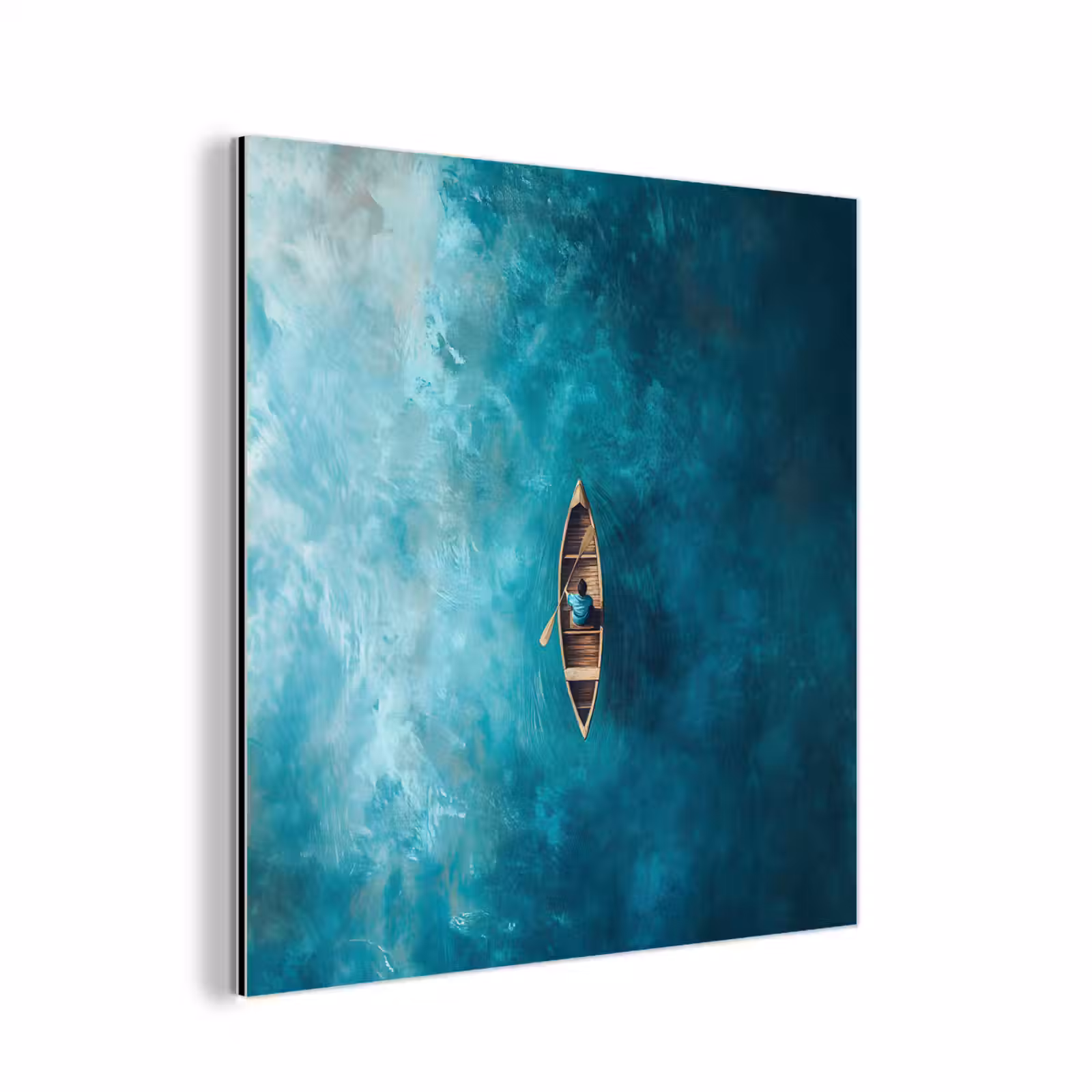 Aluminium schilderij - Bootje - Water - Blauw — 1