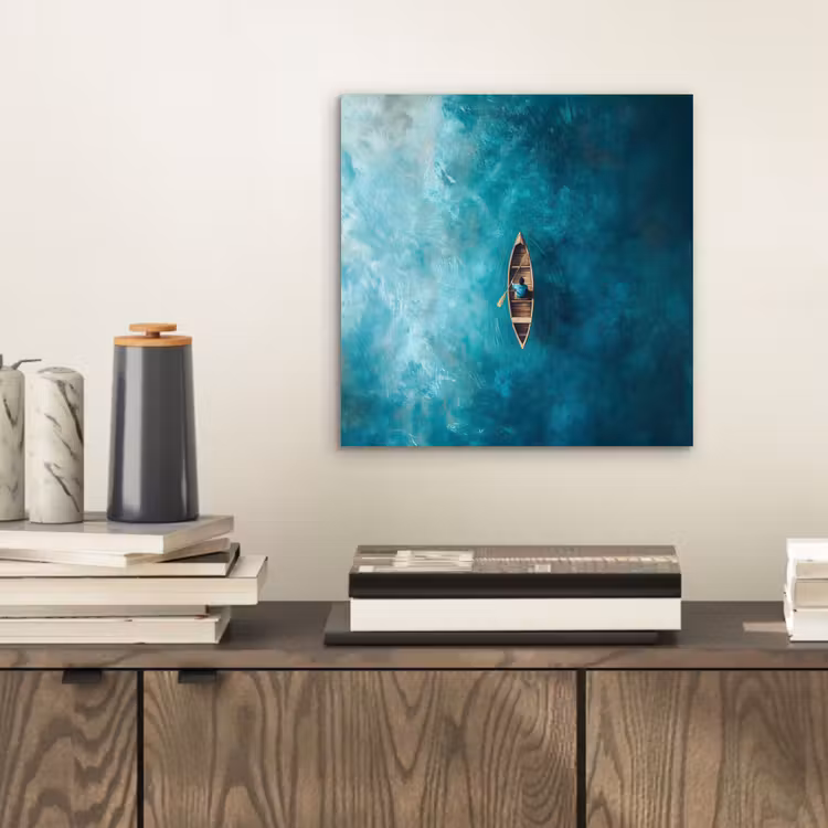 Aluminium schilderij - Bootje - Water - Blauw — 2