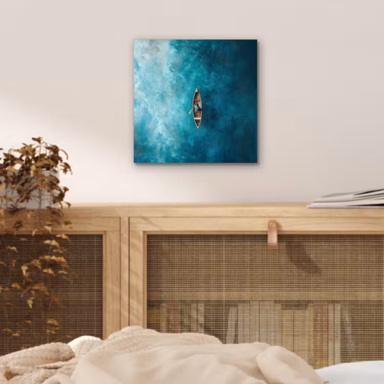 Aluminium schilderij - Bootje - Water - Blauw — 4