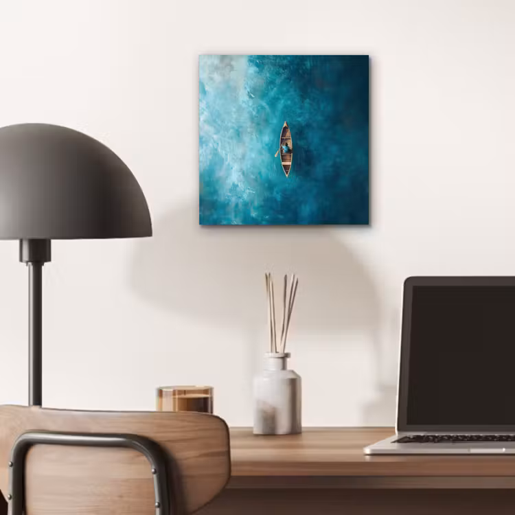 Aluminium schilderij - Bootje - Water - Blauw — 6