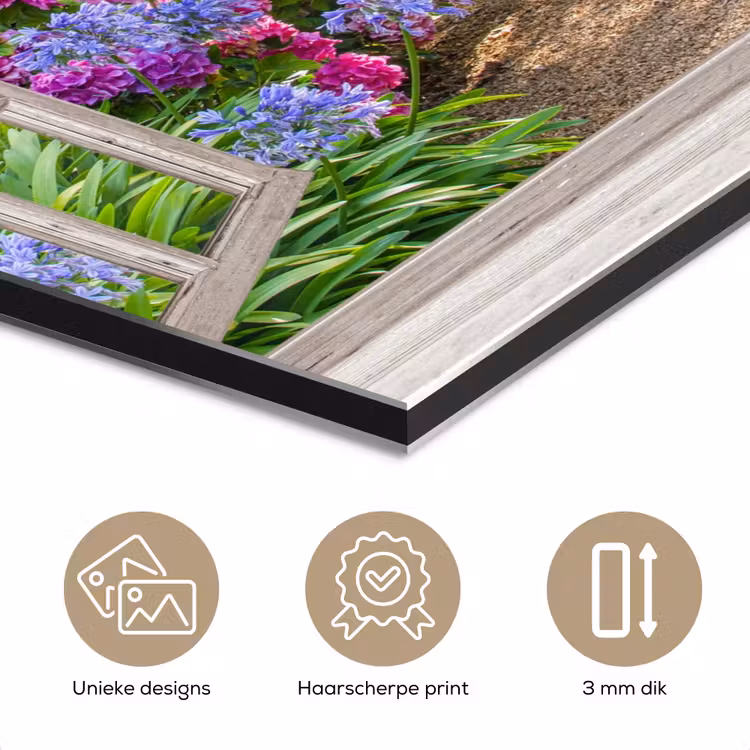 Aluminium schilderij - Hortensia - Doorkijk - Bloemen - Zomer - Paars - Pad — 7