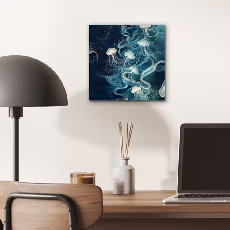 Aluminium schilderij - Kwallen - Zee - Wit - Golven — 6