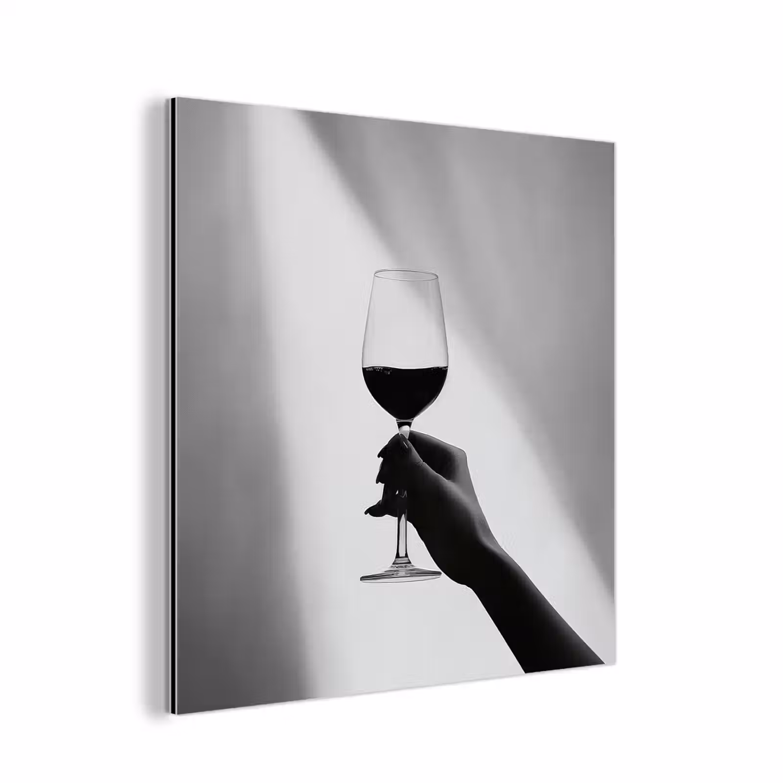 Aluminium schilderij - Lichtinval - Wijn - Rood - Glas — 1