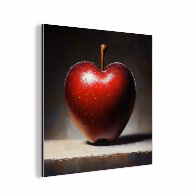 Aluminium schilderij - Apple - Hart - Rood — 1